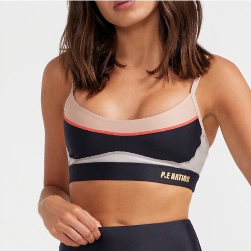 P.E Nation Black Sweeper Sports Bra